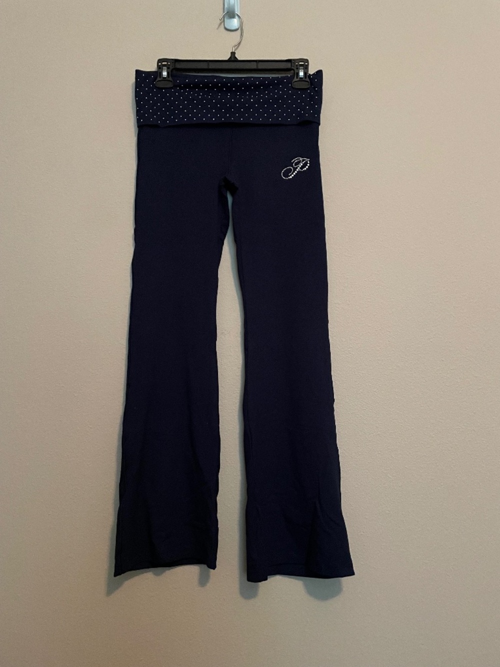 PINK, ALL-DAY COTTON, FOLDOVER FLARE LEGGINGS